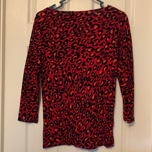 Jones New York Signature Leopard Print Tee - Picture 3 of 4